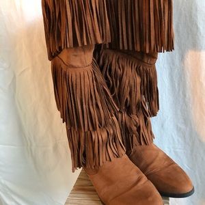 Western fringe boots